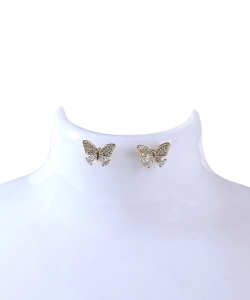 Butterfly Rhinestone Stud Earring ES320023 GOLD